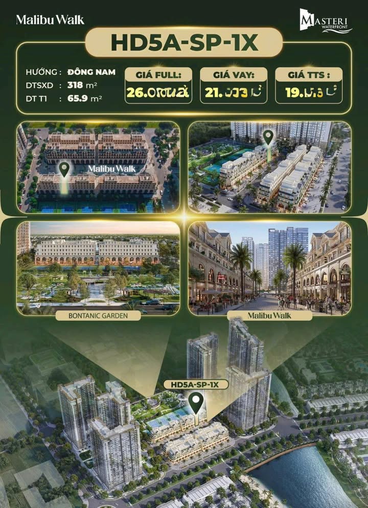 Shophouse Malibu Walk Quận 1 318m² giá 19 tỷ - Đầu tư sinh lời ngay!