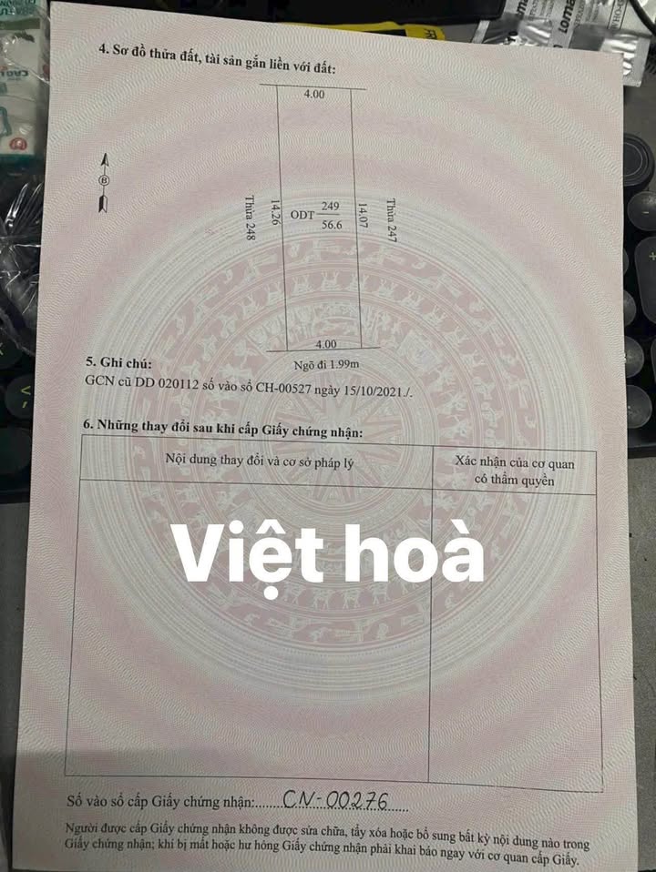 Đất nền Khu 6 - Việt Hoà, TP Hưng Yên 56.6m² - Giá chỉ 900 triệu, pháp lý rõ ràng!