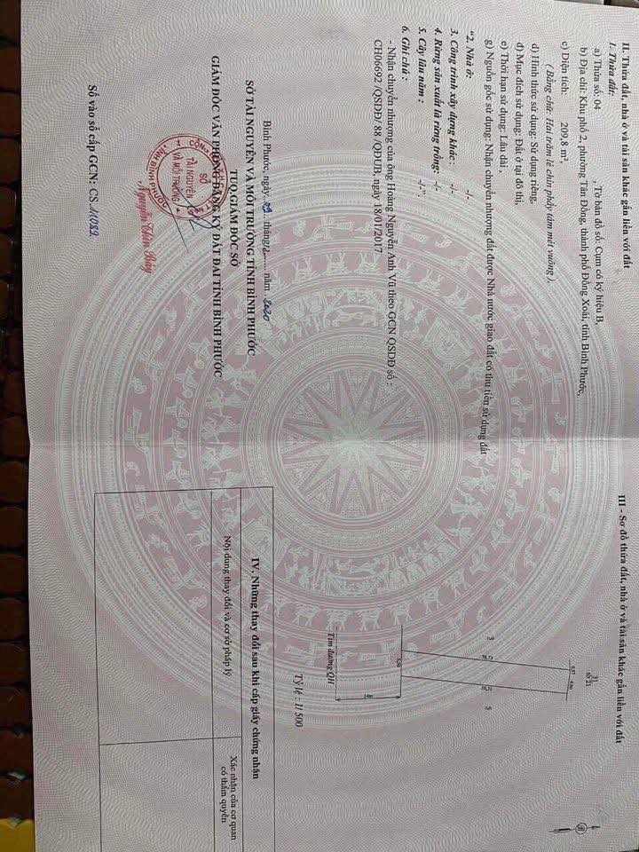 Đất mặt tiền đường Lý Thường Kiệt, Đồng Xoài 209m² - Cơ hội đầu tư tuyệt vời!