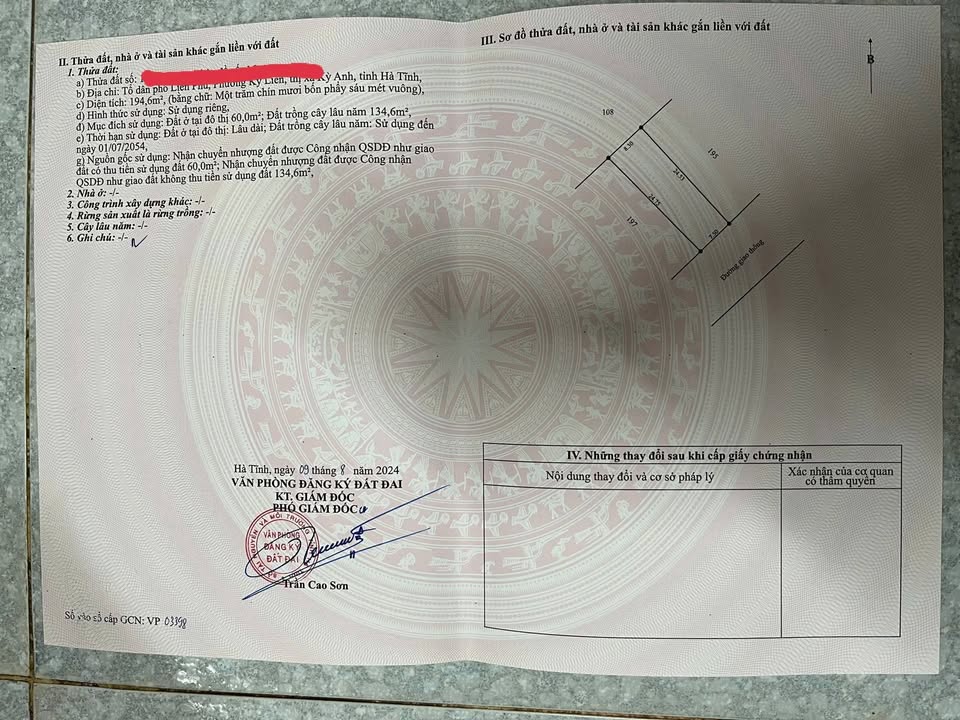 Đất thổ cư Phường Kỳ Liên 187m² giá 990 triệu - Vị trí đắc địa gần Bệnh viện 10.000 giường!