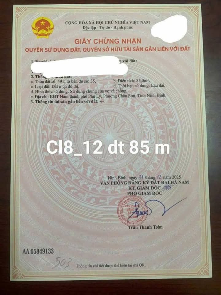 Đất Kinh Doanh Đô Thị Hà Phương 3, Phủ Lý 85m² giá 2.3 tỷ - Cơ hội đầu tư hấp dẫn!