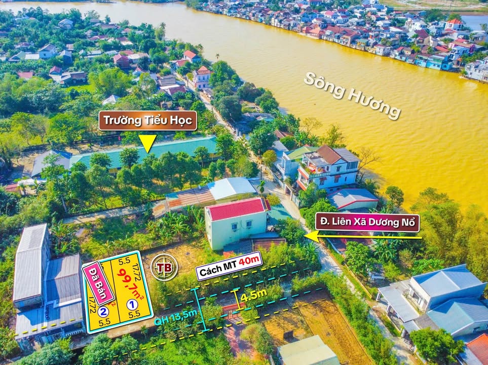 Đất thổ cư phường Dương Nỗ 100m² giá 950 triệu - Gần bờ sông Hương thơ mộng!