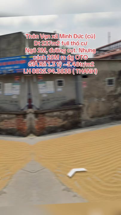 Đất thổ cư 237m² tại Minh Đức, Tứ Kỳ - Giá chỉ 1.3 tỷ, đầu tư sinh lời!