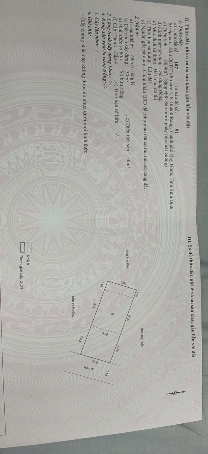 Đất nền Phường Ghềnh Ráng 60m² giá 2.15 tỷ - Hướng Đông Nam, vị trí đắc địa gần biển!