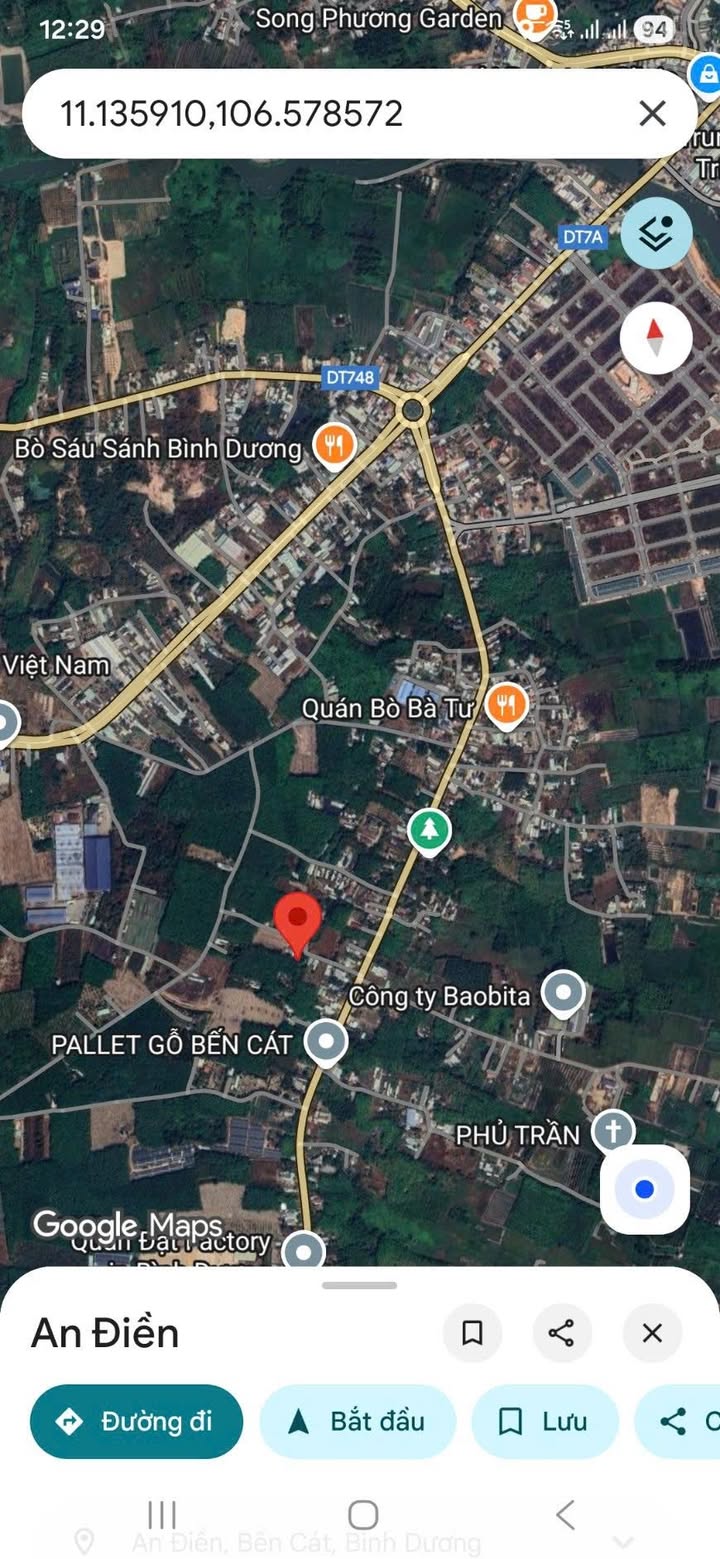 Đất nền đường ĐT 748, Phường An Điền, 120m² giá chỉ 2 tỷ - Đầu tư sinh lời ngay!