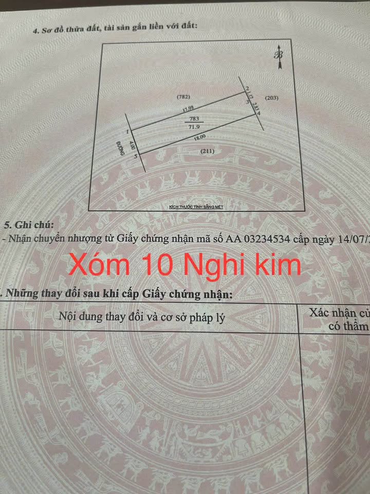 Đất nền xóm 10 Nghi Kim 71m² giá 1.25 tỷ - Cơ hội đầu tư tuyệt vời!