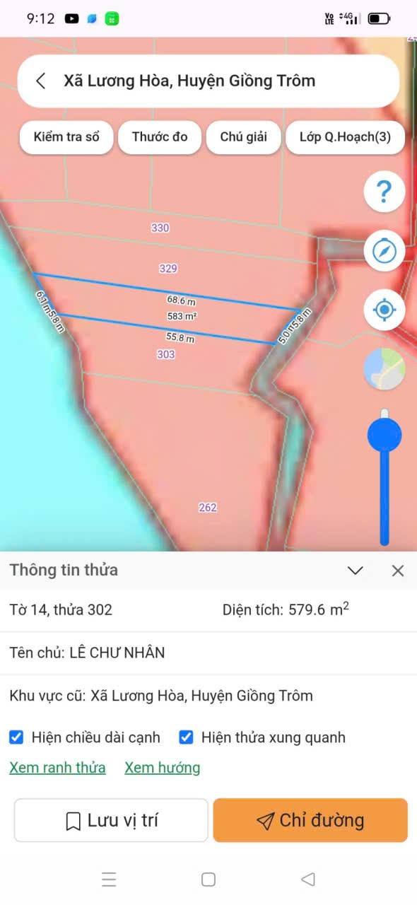 Đất vườn Lộc Hòa, Vĩnh Long 579m² giá chỉ 200 triệu - View sông mát mẻ