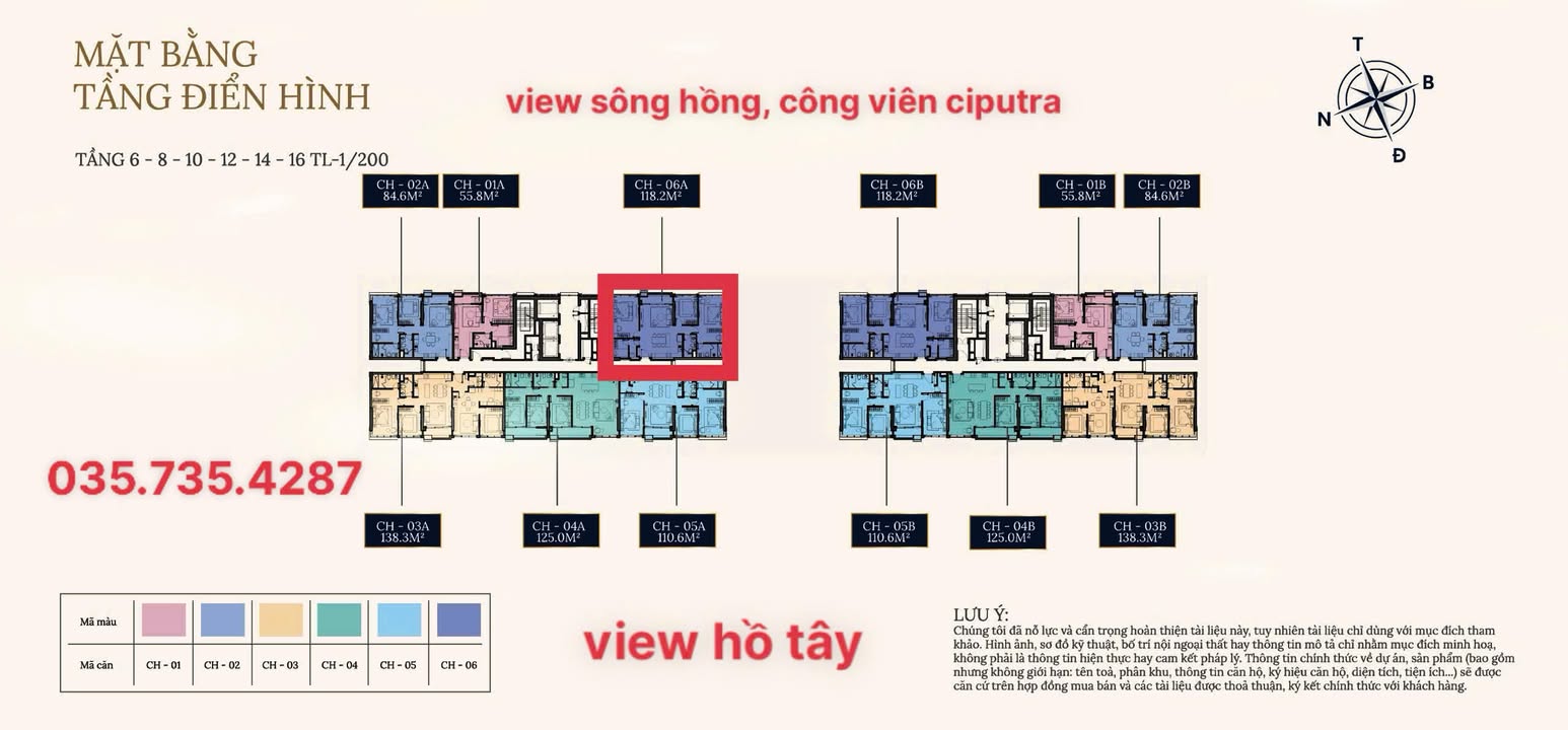 Căn hộ Celestin Westlake Tây Hồ 118.2m² giá 3.695 tỷ - Cơ hội sở hữu hiếm hoi!