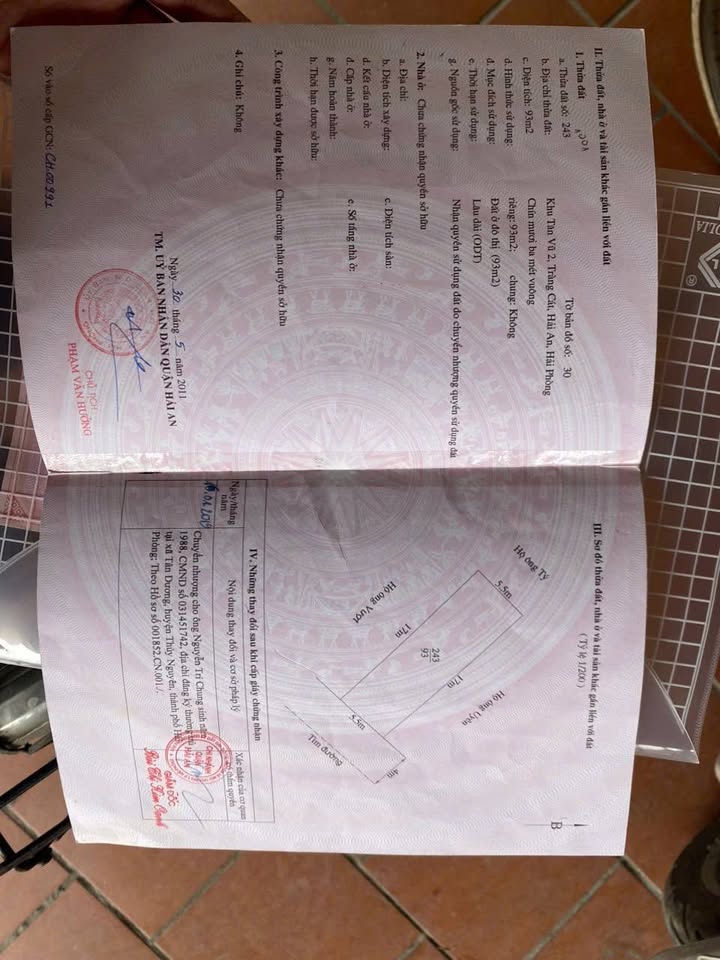 Đất Tràng Cát Hải Phòng 93m² giá 4.465 tỷ - Đầu tư sinh lời ngay!