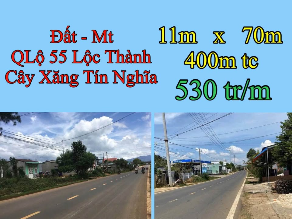 Đất mặt tiền QL55 Lộc Thành 7700m² giá 10.29 tỷ - Phù hợp kinh doanh đa dạng