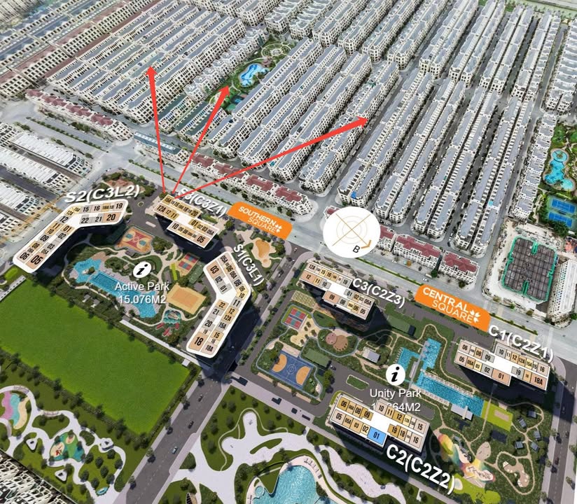 Căn hộ 2 phòng ngủ S3 Southern, Gia Lâm 61m² giá 4.0xx tỷ - Hướng Đông Nam, Tây Nam