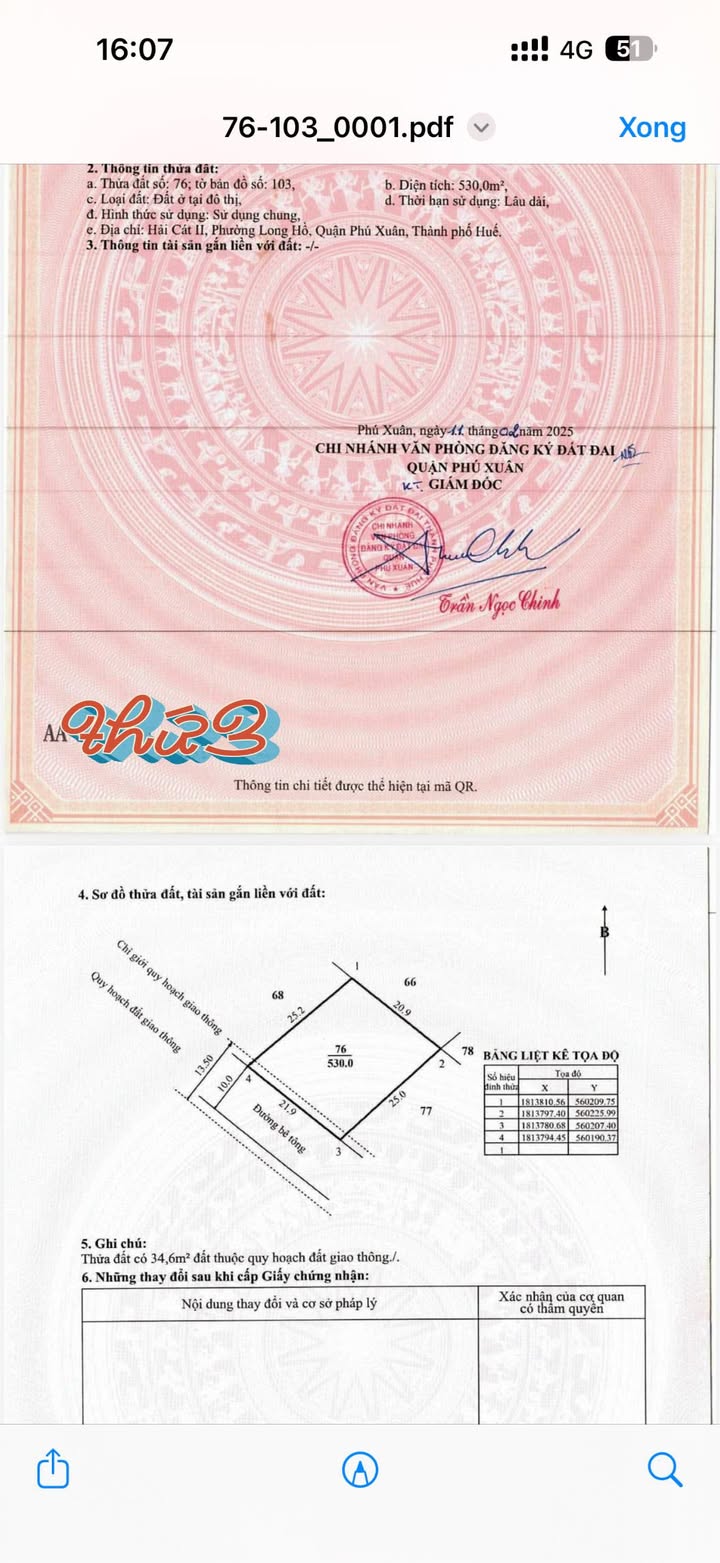 Đất nền Thôn Hải Cát, Huế 530m² giá chỉ 2.12 tỷ - Vị trí đắc địa gần cầu Tuần!