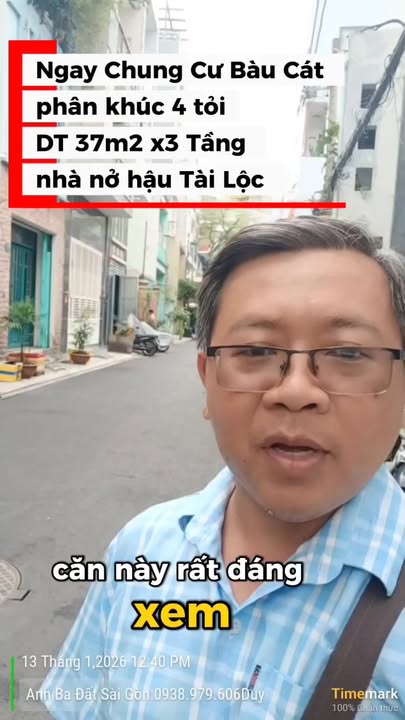 Nhà phố Khu Bàu Cát 37m² giá 4 tỷ - Mặt tiền, gần công viên