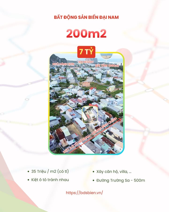 Đất biển Đà Nẵng 200m² giá 7 tỷ - Đầu tư villa nghỉ dưỡng lý tưởng!