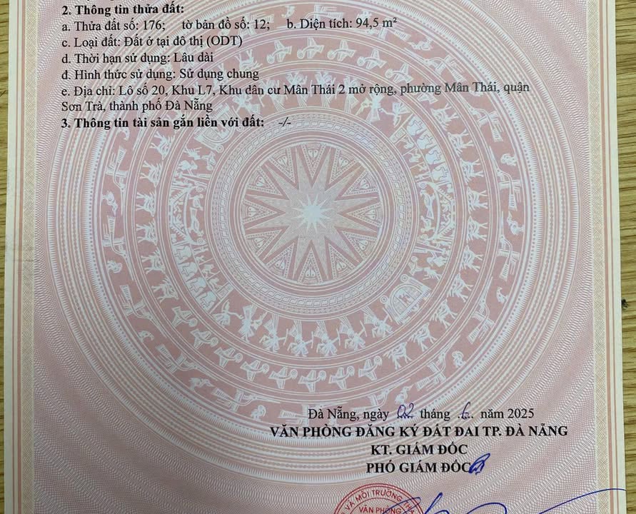 Đất Biển Mân Thái, Quận Sơn Trà 94,5m² giá 11,6 tỷ - Đầu tư sinh lời tốt!