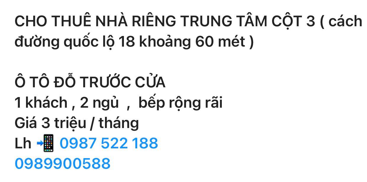 Nhà riêng cho thuê tại Hạ Long 2PN giá 3 triệu - Ô tô đỗ trước cửa!