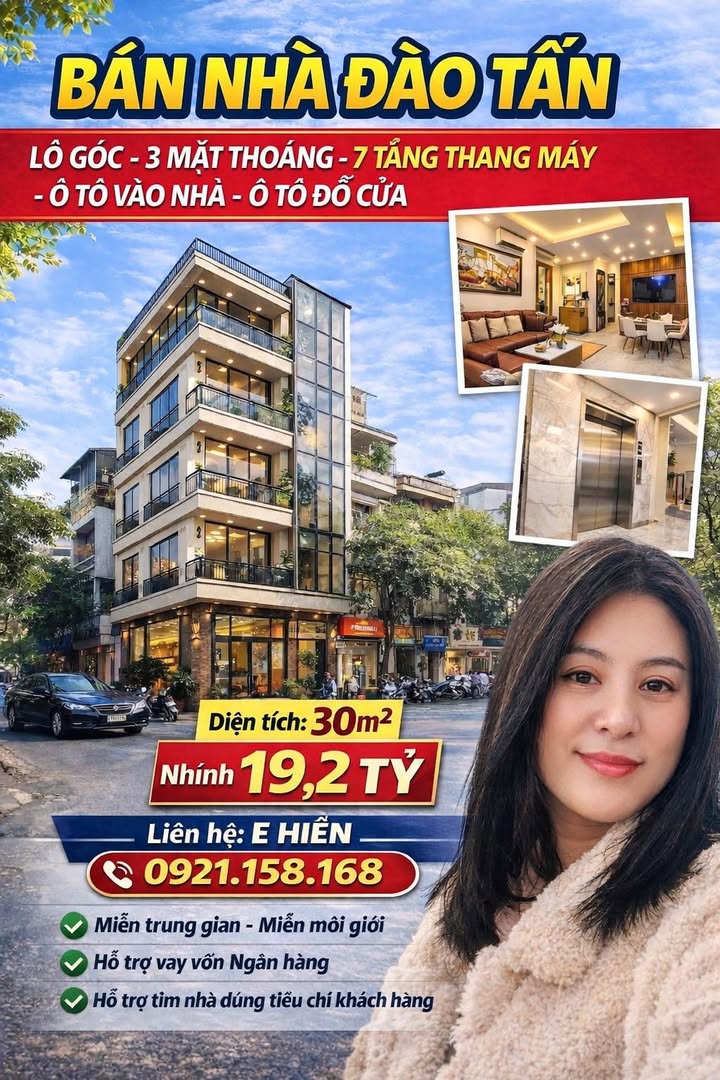 Nhà Đào Tấn 30m² giá 19.2 tỷ - Lô góc ô tô vào tận nhà!