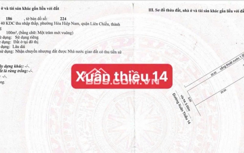 Đất đường Xuân Thiều 14, Hòa Hiệp Nam, 100m² - Gần biển, đầu tư lý tưởng!