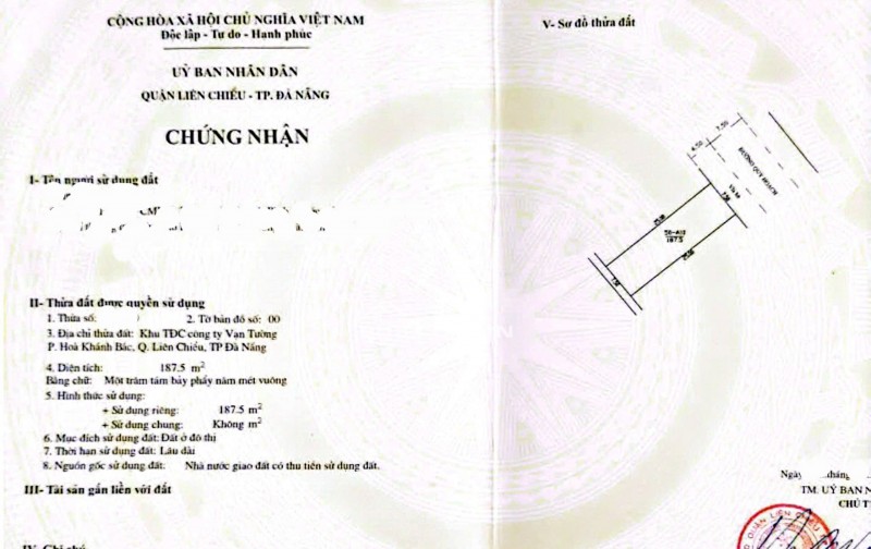 Bán đất Liên Chiểu Đà Nẵng 187,5m² giá 9,49 tỷ - View công viên, sát biển!