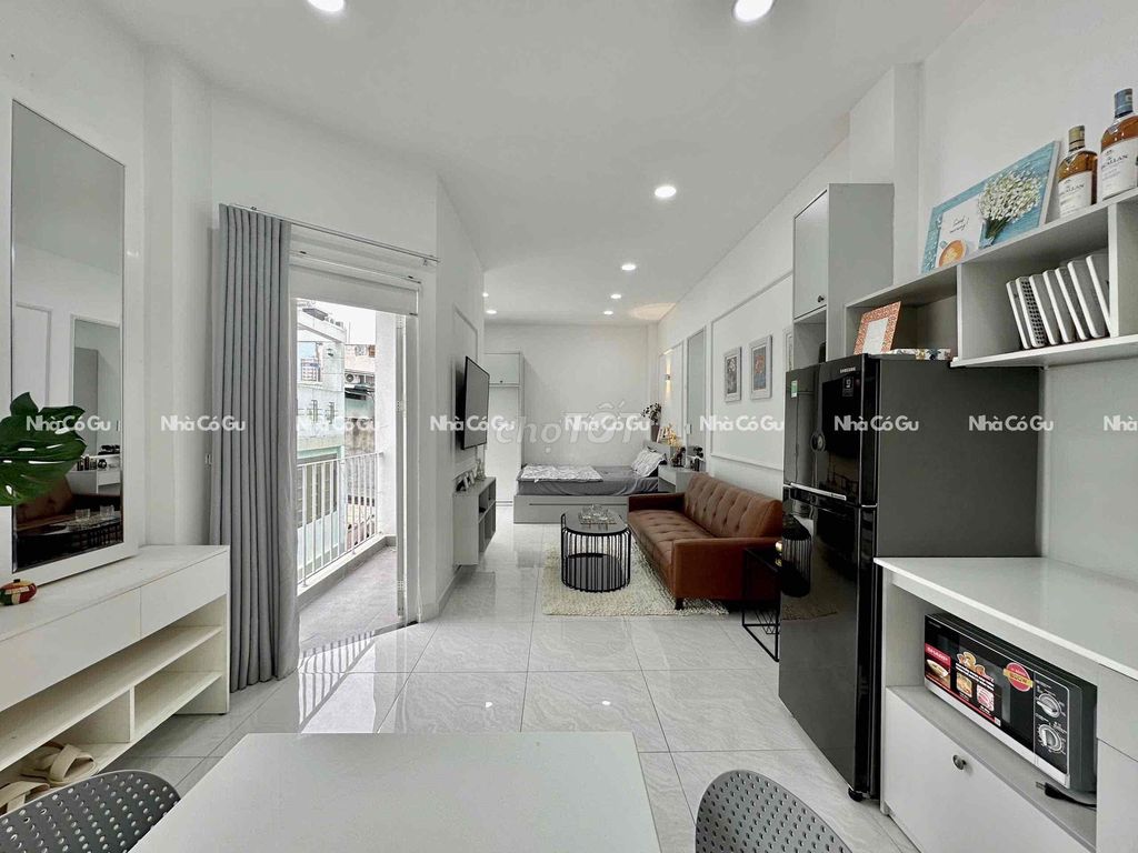 Căn hộ studio ban công tại 100 Thăng Long, Tân Bình 40m² giá 8 triệu - Full nội thất hiện đại