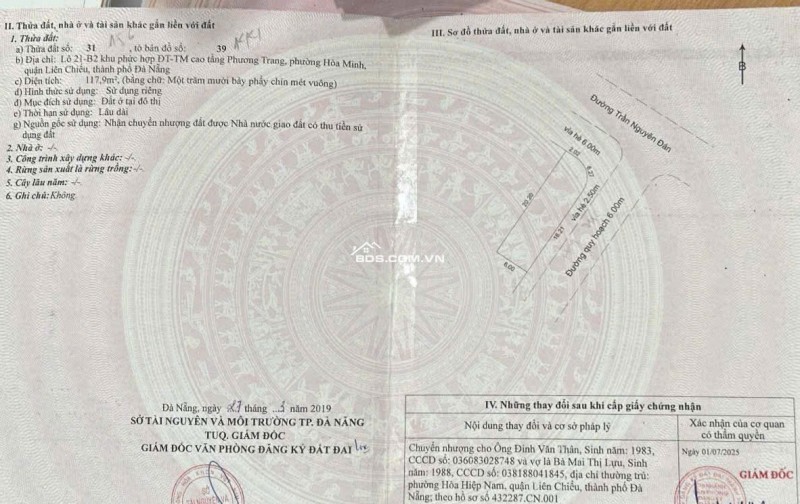 Đất lô GÓC 2MT Trần Nguyên Đán & Hòa Minh 24, 118m² giá 14.7 tỷ - Kinh doanh sầm uất!