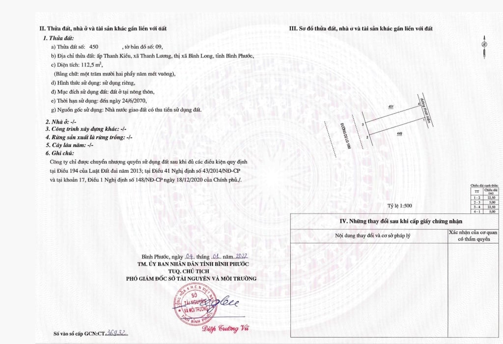 Đất nền Lakeone City Bình Phước 112.5m² giá 2.02 tỷ - Đầu tư sinh lời hấp dẫn!