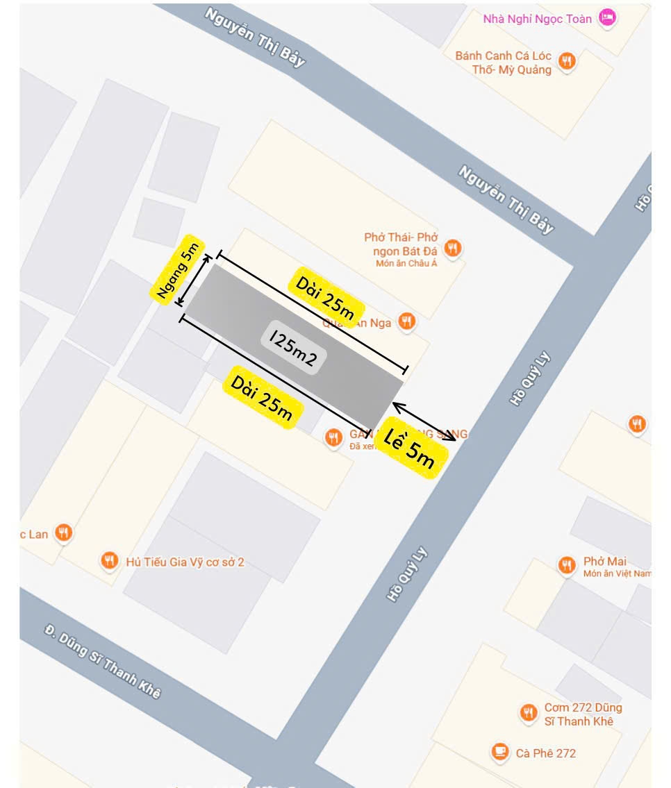Bán đất mặt tiền Hồ Quý Ly, Đà Nẵng 125m² - Kinh doanh sầm uất gần biển!