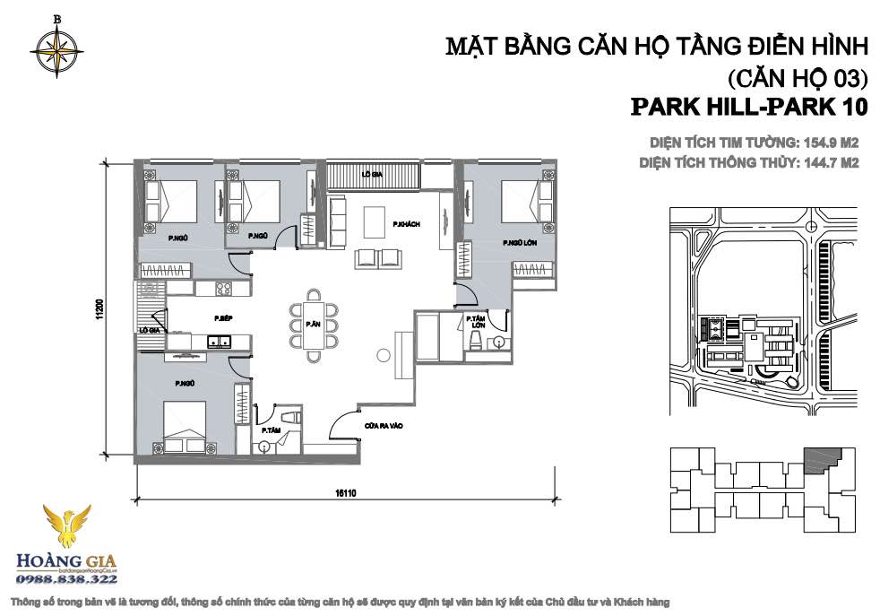 Căn hộ Park 10, Quận Hai Bà Trưng 155m² giá thỏa thuận - Căn góc view nhạc nước đẹp mắt!