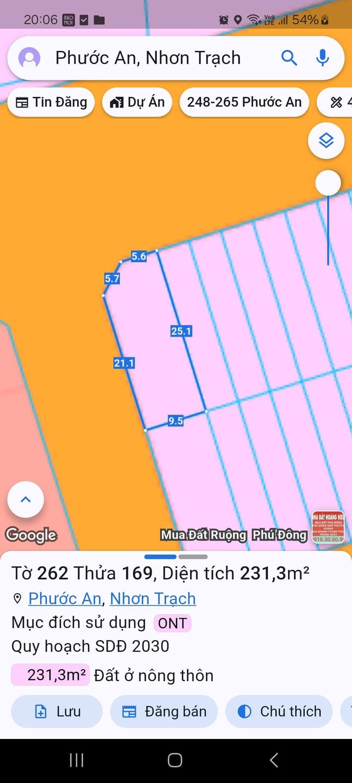 Đất nền Tái định cư Long Thọ Nhơn Trạch 231m² giá 5.5 tỷ - Đầu tư sinh lời ngay!