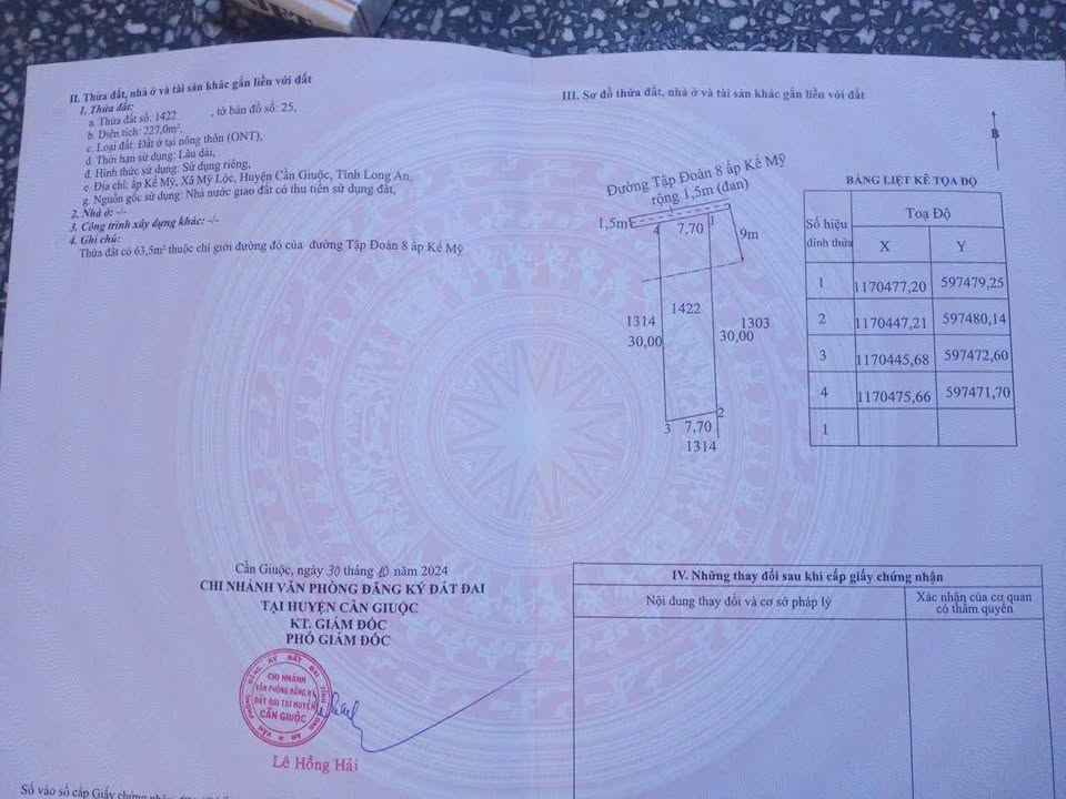 Đất nền Cần Giuộc 227m² giá 1.9 tỷ - Mặt tiền đường Tập Đoàn 8, tiện lợi giao thông