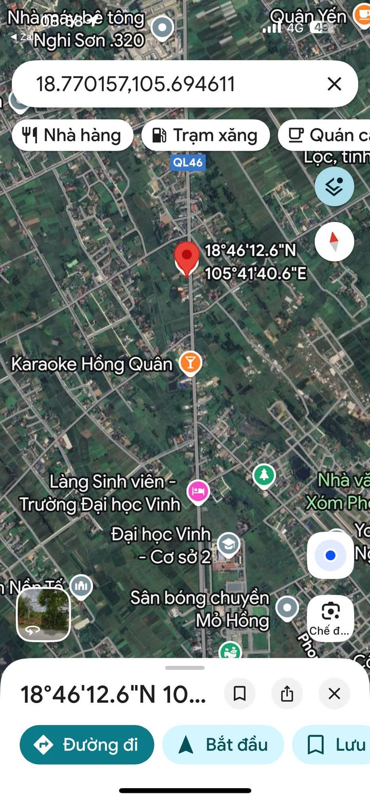 Đất mặt đường 46 Thịnh Trường Nghi Lộc 171.8m² giá 4.3 tỷ - Đầu tư sinh lời ngay!