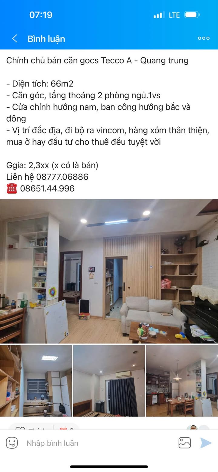 Căn hộ Tecco A Quang Trung 66m² giá 2.3 tỷ - Căn góc thoáng mát, vị trí đắc địa!