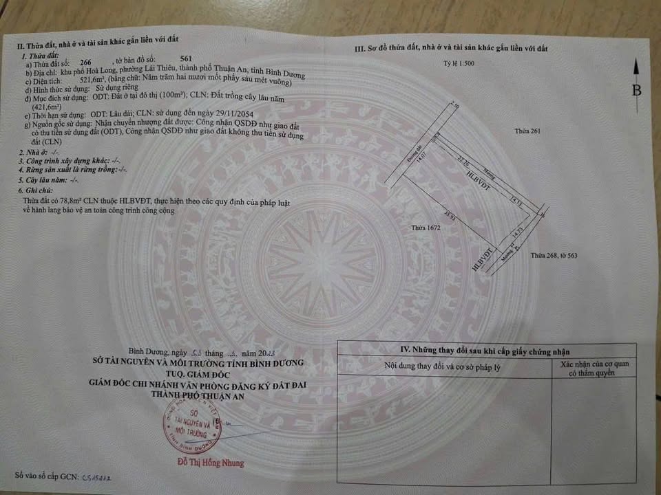 Đất thổ cư Lái Thiêu 521m² giá 9.38 tỷ - Vị trí thoáng mát, giao thông thuận lợi