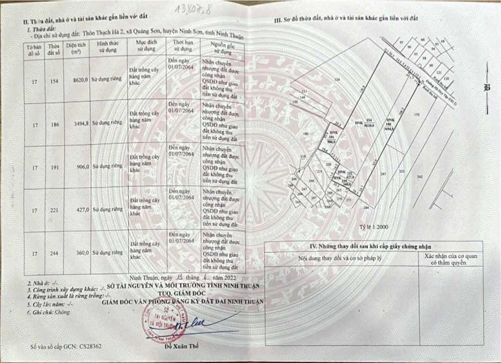 Đất nông nghiệp 1000m² Huyện Ninh Sơn giá 299 triệu - Đầu tư sinh lời ngay!