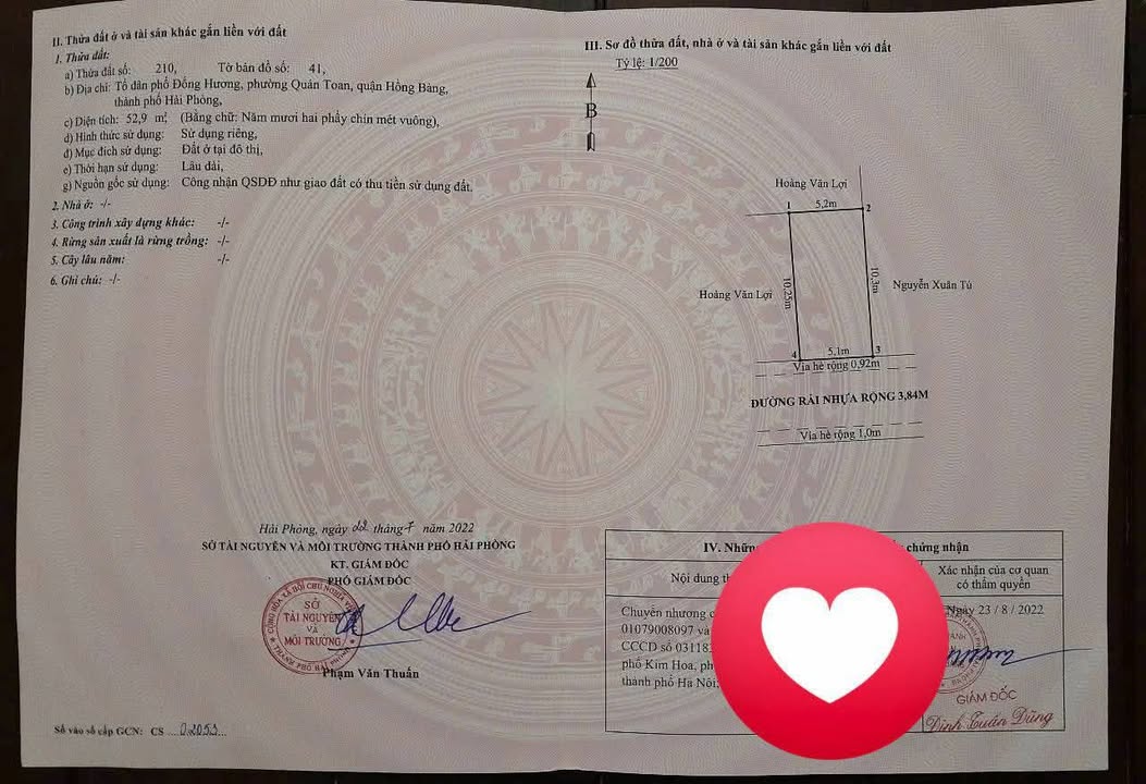 Đất nền 52,3m² Đống Hương - Quán Toan giá 1,8 tỷ - Mặt tiền 5,1m, kinh doanh thuận lợi!