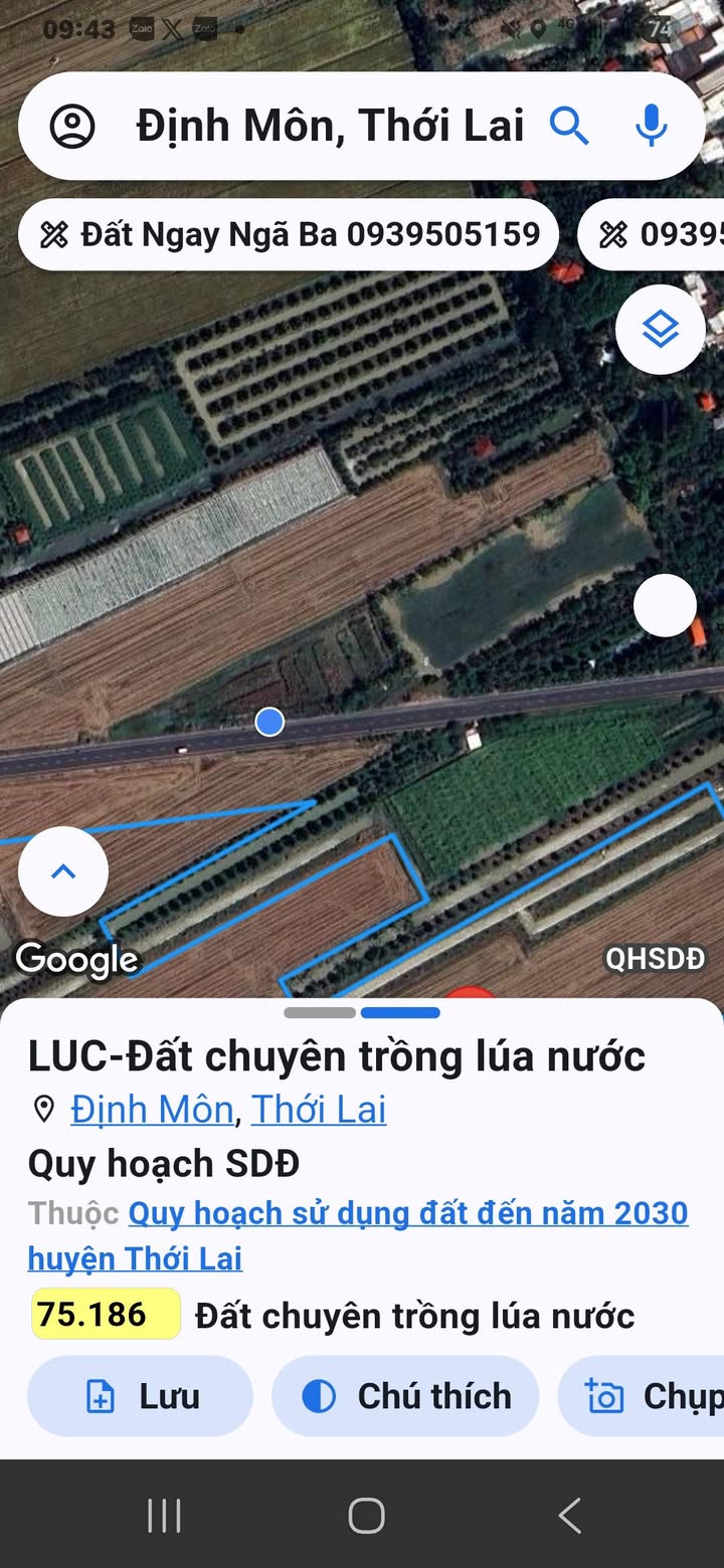 Đất nền mặt tiền đường tỉnh 922, Thới Lai, Cần Thơ 3151m² - Giá chỉ 1,8 triệu/m²!