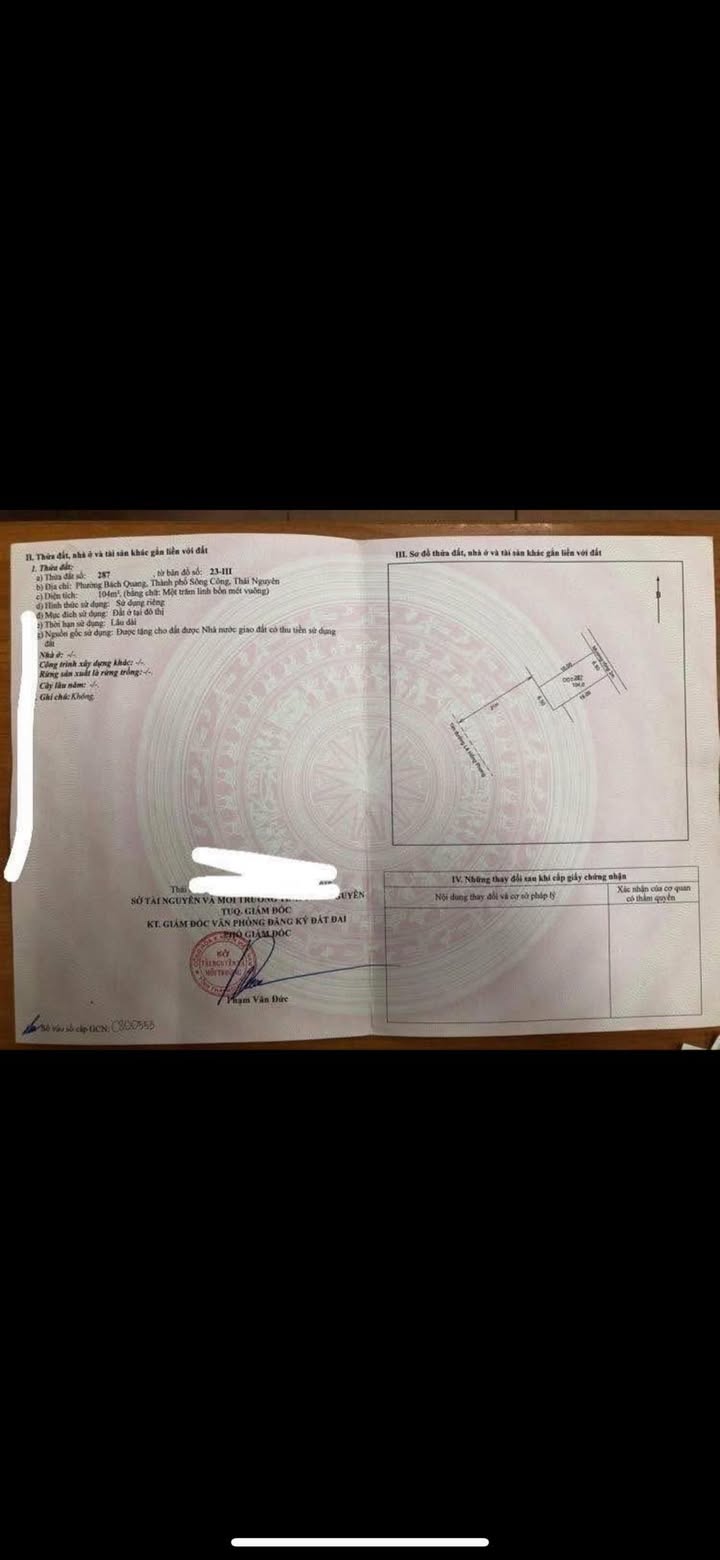 Đất nền Lê Hồng Phong, Sông Công 104m² - Chính chủ, mặt tiền 6,5m, giá tốt!