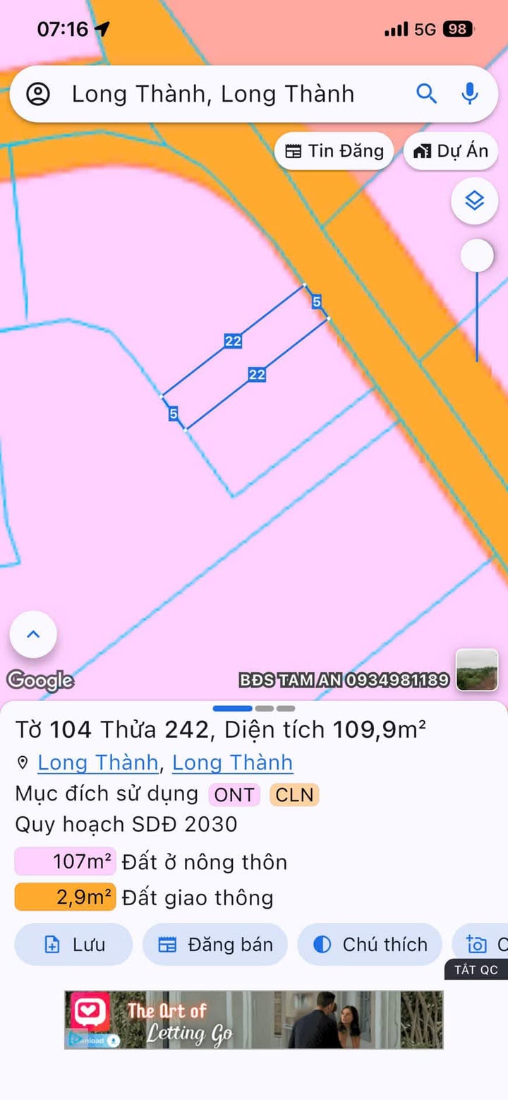 Lô đất 109m² xã Lộc An, huyện Long Thành - Sổ riêng, pháp lý rõ ràng!