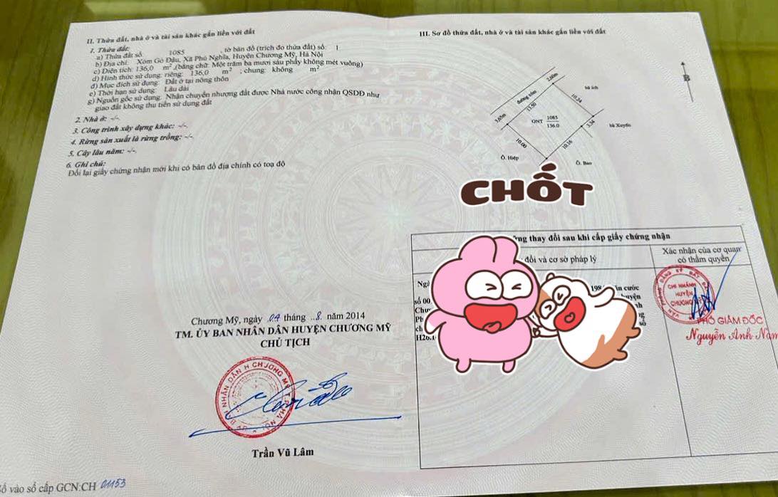 Đất thổ cư Gò Đậu, Phú Nghĩa 136m² giá 4.08 tỷ - Sổ đỏ chính chủ, công chứng ngay!