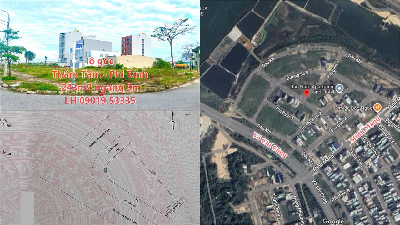 Đất nền Thâm Tâm - Phi Bình 243m² giá 13 tỷ - Lô góc 2 mặt tiền rộng rãi