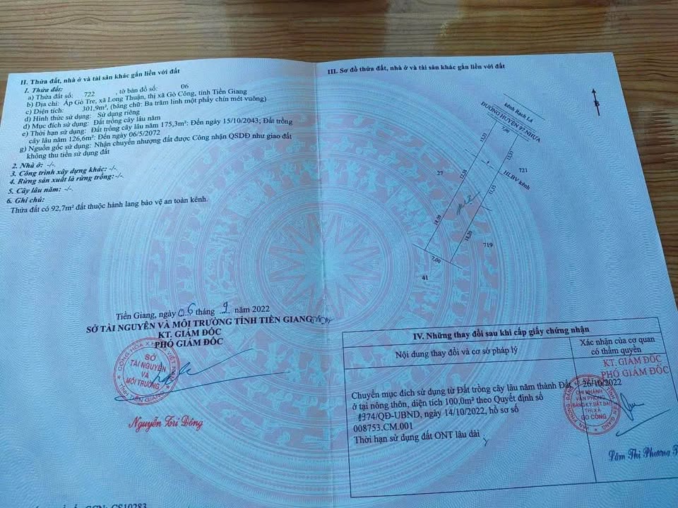 Đất nền mặt tiền đường HL97, Gò Công 301m² giá 990 triệu - Cơ hội đầu tư tuyệt vời!