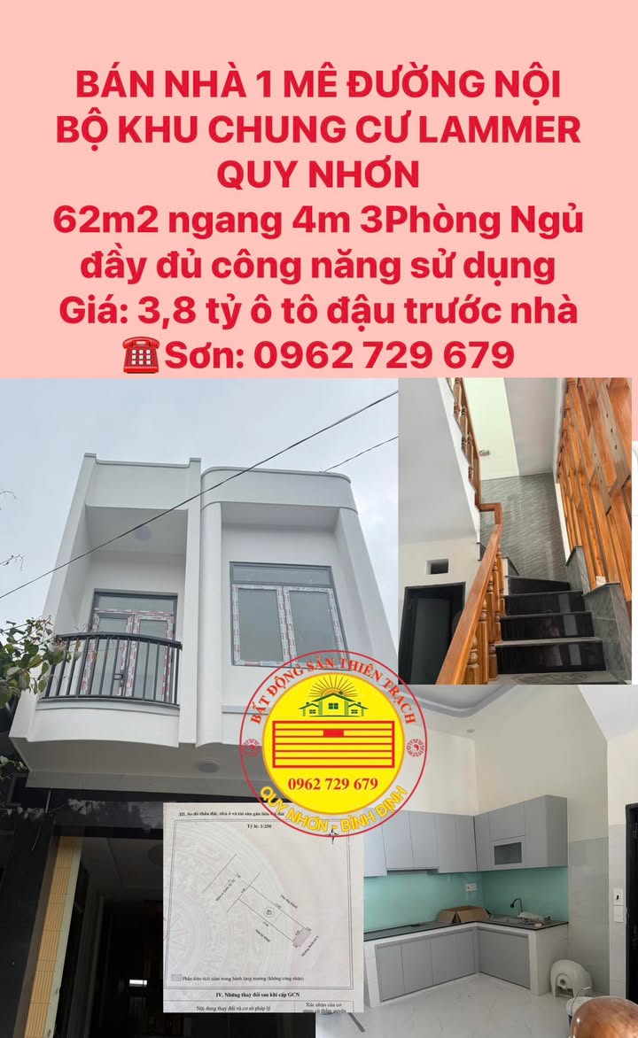 Nhà 1 mê khu chung cư Lammer Quy Nhơn 62m² giá 3,8 tỷ - Ô tô đậu trước nhà!