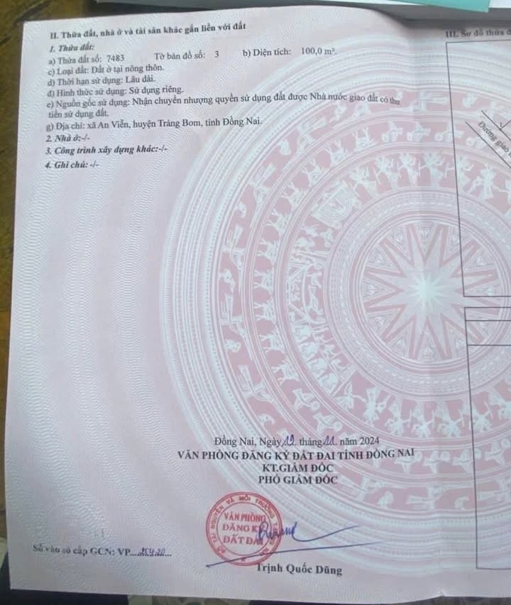 Đất nền thổ cư 1000m² tại Xã An Viễn, Trảng Bom - Giá tốt, sổ riêng, đầu tư sinh lời!