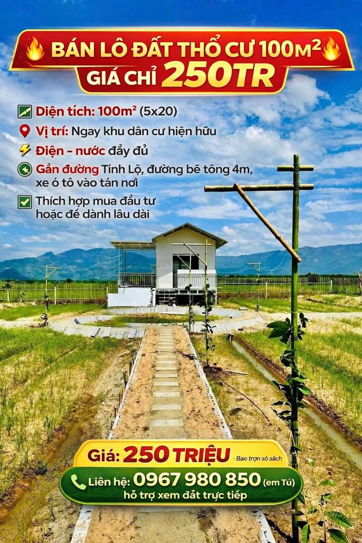 Đất nền 100m² tại Ninh Hải - Giá chỉ 250 triệu - Đầu tư sinh lời ngay!