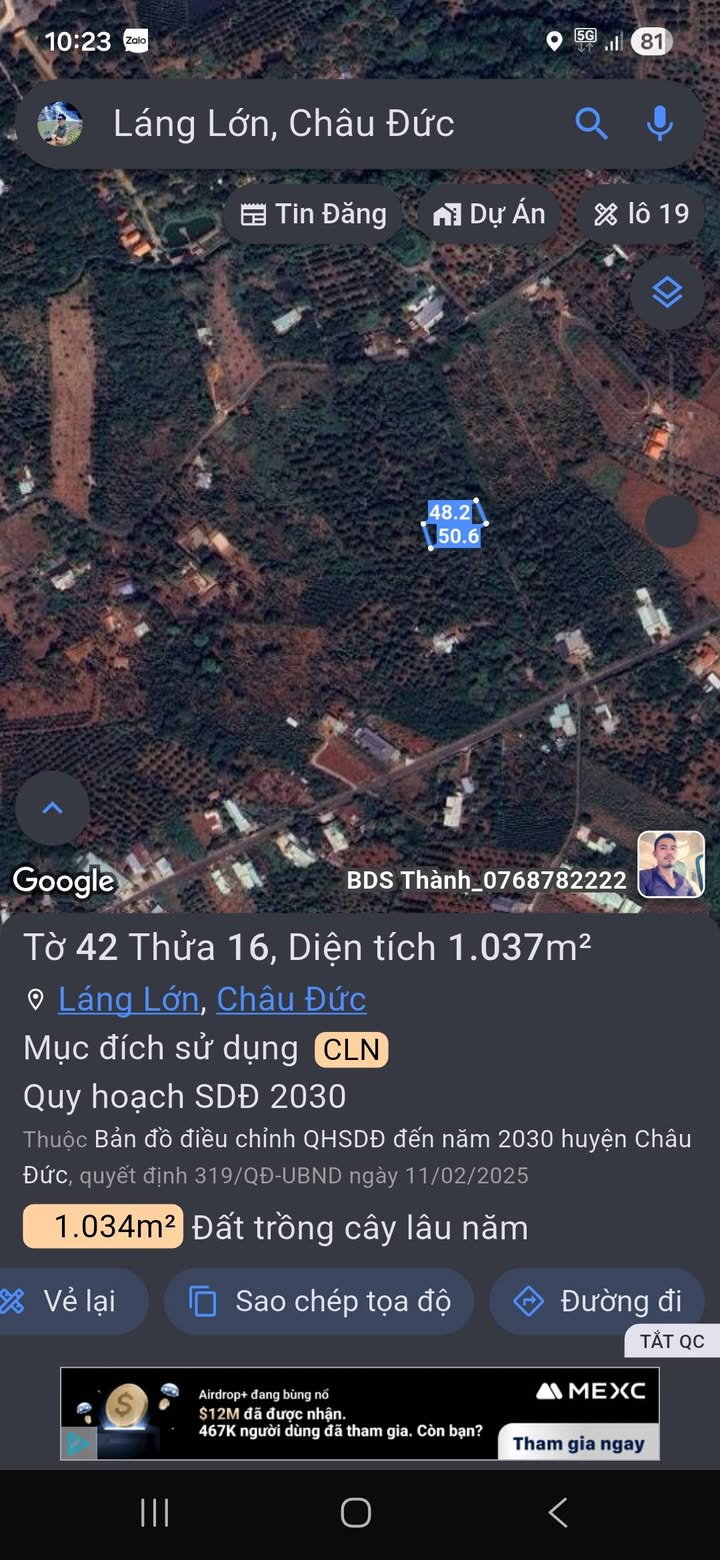 Đất nền 1050m² tại Xã Láng Lớn, Huyện Châu Đức - Giá chỉ 105 tỷ VND