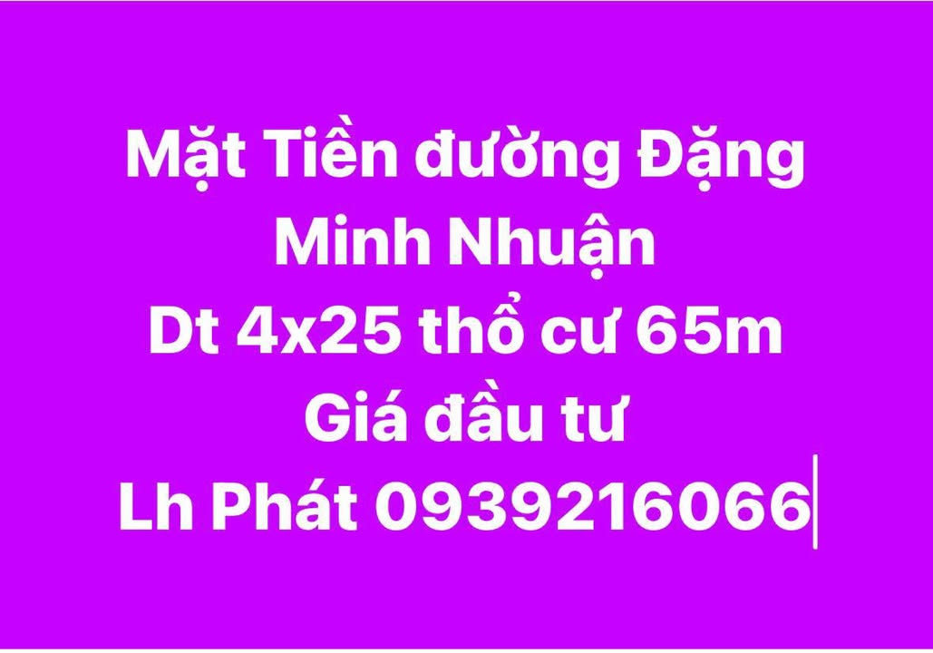 Bán gấp FrontHouse Đặng Minh Nhuận 100m² - Giá đầu tư hấp dẫn!