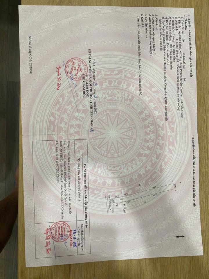 Đất nền mặt tiền ĐH27C, Chợ Gạo, Tiền Giang 408m² giá 1 tỷ - Chính chủ bán gấp!