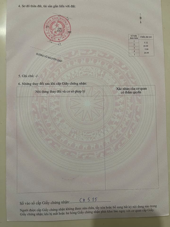 Đất mặt tiền đường Võ Nguyên Giáp, Lào Cai 101m² giá chỉ 2.216 tỷ - Cơ hội đầu tư lý tưởng!