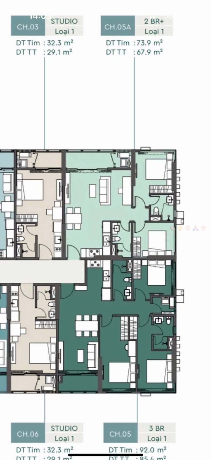 Căn hộ LUMIERE Spring Bay 67.9m² giá thỏa thuận - Thiết kế thông minh, view bể bơi tuyệt đẹp!