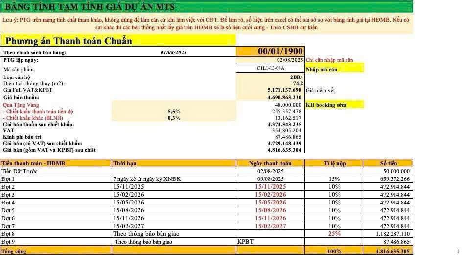 Căn hộ Masteri Trinity OCP2 Hưng Yên 74m² giá 4.9 tỷ - Cơ hội vàng cho nhà đầu tư!